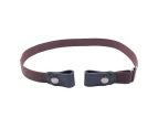 Belt All-match Adjustable Faux Feather Strong Construction Belt Strap for Jeans Coffee