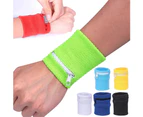 1Pc Wallet Pouch Wrist Wrap Bandage Support Zipper Running Sports Wristband - Green