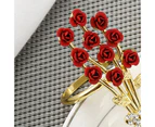 Napkin Ring Delicate Romantic Alloy Love Themed Rhinestone Embedded Napkin Holder for Valentine's Day-2