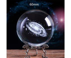 3D Milky Way Galaxy 80mm Crystal Glass Ball with Crystal Base Learning Toys Educational Gift for Kids,60mm