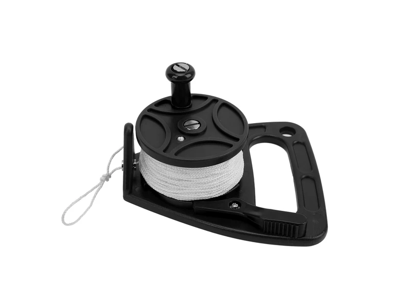 150Ft Scuba Diving Reel Spool With Thumb Stopper For Safety Underwater Diving Snorkelingblack And White