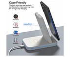 Wireless Charger for ,3 in 1 Qi-Certificate Fast Charging Station for Mobile watch headset White
