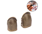 3pices of Sewing Thimble Finger Protector, Adjustable Finger Metal Shield Protector Pin Needles Sewing Quilting Craft Accessories DIY Sewing Tools,S