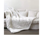 Blankets, chunky blankets, wool yarn, 80*100cm, white