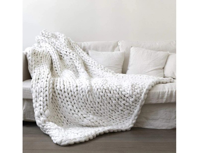 Blankets, chunky blankets, wool yarn, 80*100cm, white