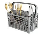 Bluebird Dishwasher Cutlery Basket Mesh Design Flip Down Lid Foldable Handle Flexibility Dishwasher Tableware Basket for Kitchen-Grey
