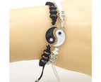 Adjustable Cord Bracelet For Friendship Relationship Boyfriend Girlfriend Best Friend Handmade Braided Bracelets For Best Friend - Silver