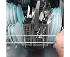 Bluebird Dishwasher Cutlery Basket Mesh Design Flip Down Lid Foldable Handle Flexibility Dishwasher Tableware Basket for Kitchen-Grey
