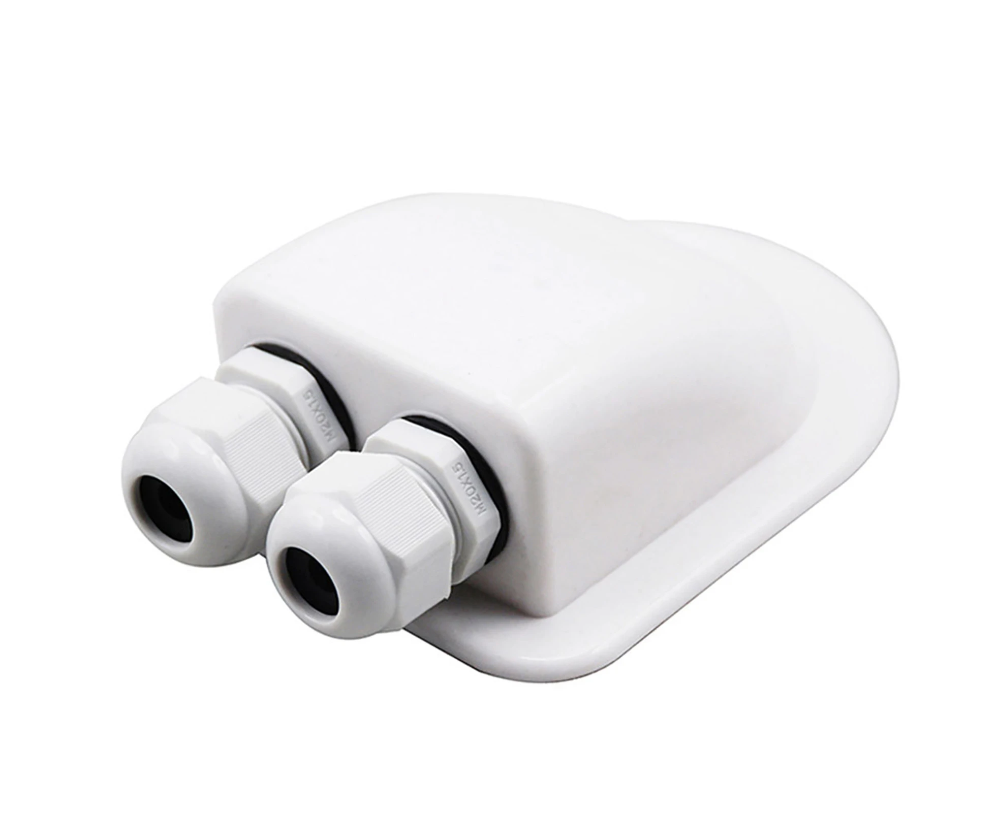 Cable Entry Gland Waterproof Fadeless Plastic Solar Double Cable Entry Gland for Solar Panels-White