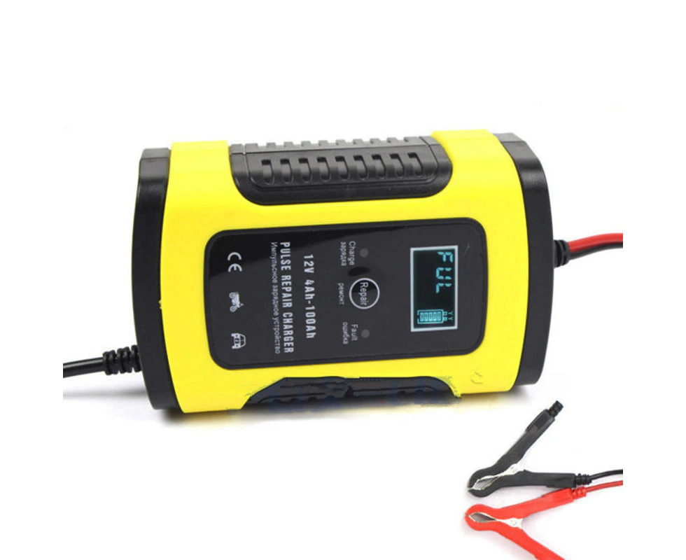 1 Pcs FOXSUR 12V 5A Pulse Repair LCD Battery Charger For Car Motorcycle Agm Gel Wet Lead Acid Battery