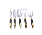 Garden Tool Set 5 Piece Suit, Garden Tool Aluminium Alloy Garden Tools Set for Digging Weeding Solving the Soil, Transplanting and Pruning