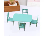 1 Set Dollhouse Toy High Simulation Children Cartoon Smooth Edge Mini Dining Table Toy for Boys Girls-Green