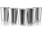 Stainless Steel Pint Cups - Stackable Pint Cup Tumblers For Travel – Metal Cups For Drinking Outdoors - 500ml Reusable Steel Cups - 5 Pack