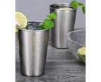 Stainless Steel Pint Cups - Stackable Pint Cup Tumblers For Travel – Metal Cups For Drinking Outdoors - 500ml Reusable Steel Cups - 5 Pack