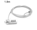 Combination cable lock for laptops and other equipment, four-digit password, laptop anti-theft security universal (3.5mm)