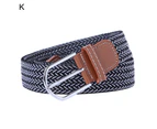 Unisex Belt Handmade Braided Wear-resistant Pin Buckle Twill Waist Belt for Daily Wear One Size K