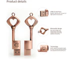 Love Knot Flash Drive Heart Shaped USB Thumb Drive Metal Zip Drive Retro Birthday Wedding Gift Data Storage Photo Stick for Family,Kids,Friends,Students