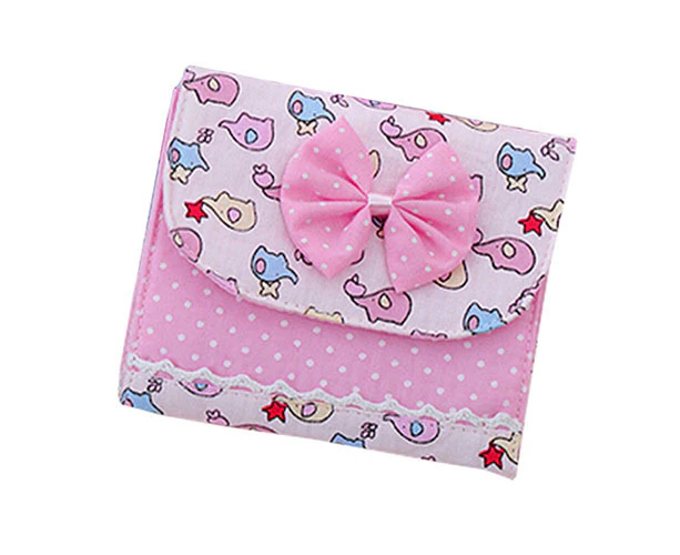 Bowknot Sanitary Towel Napkin Pad Purse Holder Case Easy Bag Lady Girl Organizer