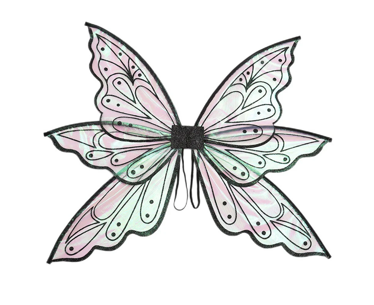 Fairy Wings For Girls Women, Bronzing Butterfly Wings For Adults Girl, Sparkle Angel Wings Halloween Costume Dress Up Party Favor,50*60Cm,Pink Black