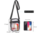 Clear Crossbody Purse Bag, Stadium Approved for Concerts, Festivals,S-black