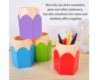 5pcs Color Pencil Head Function Contrast Color Pen Holder Assorted Color Pen Vase Pot,Creative Pencil Head Shaped Pencil Pots