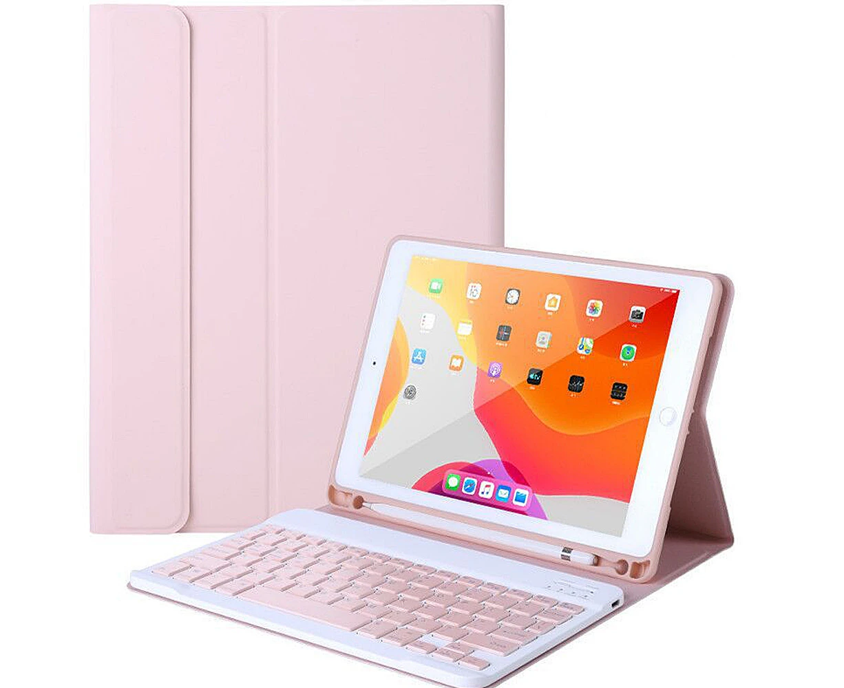 Keyboard Case Wireless Keyboard Cover With Pencil Holder Keyboard Case For Ipad 11 -Inch Pro/10.9 Universal [2021/2020/2018],Pink,Ipad 11-Inch Pro/10.9 Uni