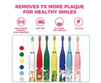 Kids Electric Toothbrush With 6 Brush Heads, Ipx7 Water Resistant, Built-In Smart Timer, Kids Toothbrush Suitable For Ages 3+,Editor