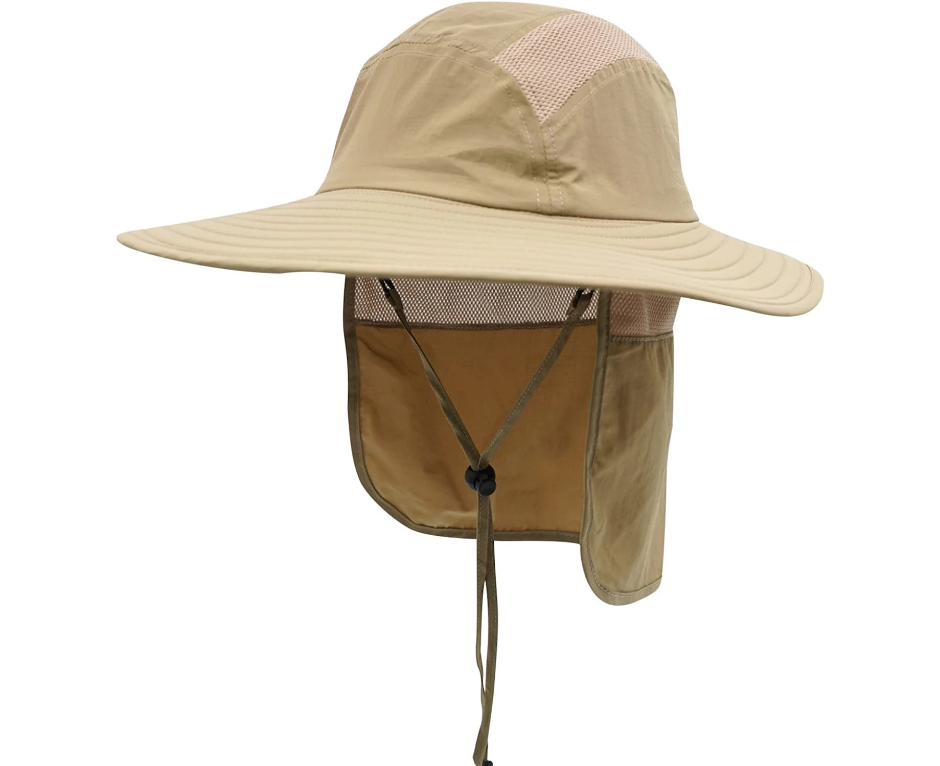 Home Prefer Mens UPF 50+ Sun Protection Cap Wide Brim Fishing Hat with Neck Flap