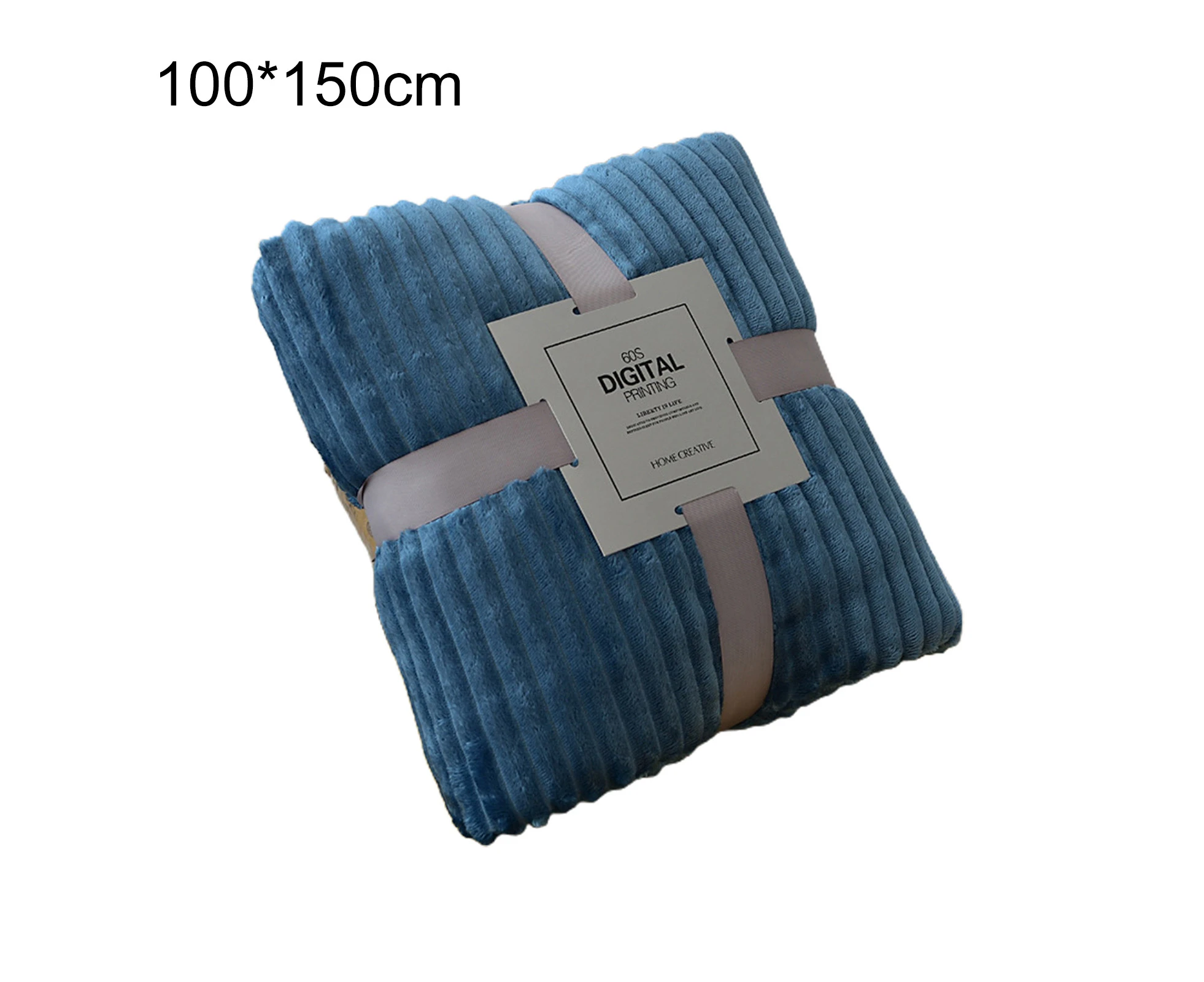 Sunshine Skin-friendly Soft Throw Blanket Polyester Air Conditioned Blanket for SofaBlue