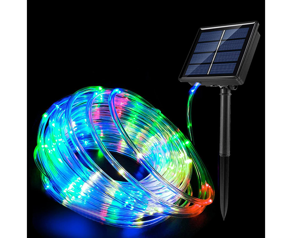 Solar Powered Rope Strip Lights Waterproof Light Garden Christmas Decor-Colourful