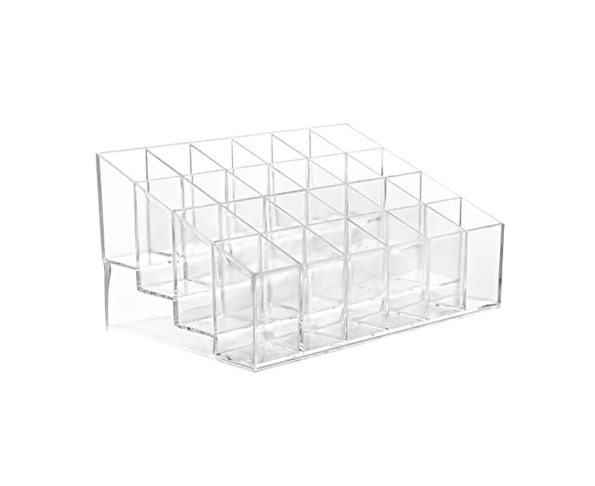 24-grid Clear Lipstick Nail Polish Cosmetic Storage Box Organizer Display Stand