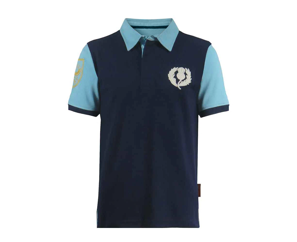 Retro Scotland Rugby Shirt Polo � Rugby Union - Navy