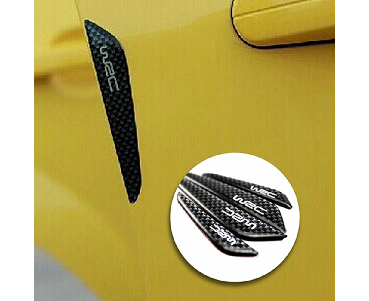 4 Pcs Carbon Fiber Car Side Doors Anti-Scratch Protection Guards Trims Stickers