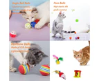 21 Pcs Cat Kitten Toys Set, Collapsible Cat Tunnels For Indoor Cats, Interactive Cat Feather Toy-Combination 2