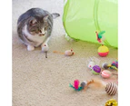 21 Pcs Cat Kitten Toys Set, Collapsible Cat Tunnels For Indoor Cats, Interactive Cat Feather Toy-Combination 2