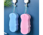Bath Sponge with Hanging Rope Soft Comfortable Strong Absorbent Convenient Storage 4 Colors Exfoliate Shower Sponge Bathroom Supplies-Blue