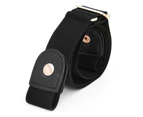 Waist Belt Adjustable Buckle Free Faux Leather Stretch Waist Belt for Women Black