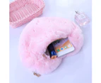 Heart Shape Clutch Bag Messenger Shoulder Handbag Tote Plush Heart Shaped,pink