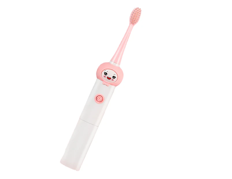 Kids Electric Toothbrush Battery Sonic Toothbrush, 2-9 Years Old, Soft Bristle Head,Pink, Shape: Smiley