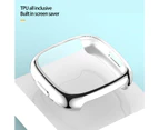 Gotofar Smart Watch Case Electroplating Ergonomic Design Anti Drop TPU Dustproof Watch Protective Shell Cover for Fitbit Versa4/Sense2 - Silver