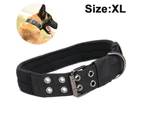 Reflective Dog Collar Tactical Dog Collar Nylon Anti-wear Five-speed Adjustable for Medium Large Dogs,(Black,XL)