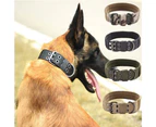 Reflective Dog Collar Tactical Dog Collar Nylon Anti-wear Five-speed Adjustable for Medium Large Dogs,(Black,XL)