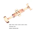 Gotofar Watch Buckle Solid Universal Good Hardness Stainless Steel Watch Band Clasp for Daily Wear - 18mm Rose Golden