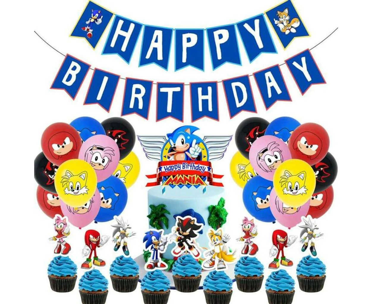 Sonic the Hedgehog Party Decorations Pack Sonic Birthday Banner