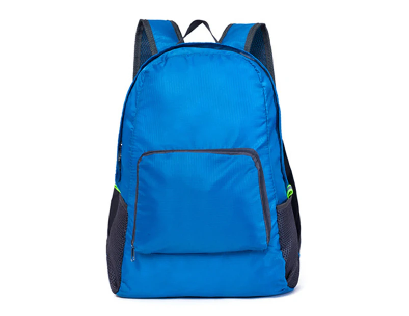 Traveling Men Women Foldable Waterproof Backpack Hiking Portable Daypack Bag - Blue