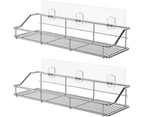 Shower Rack Bathroom Shelf Basket Toilet Kitchen Spice Rack 304 Stainless Steel No Drilling - Pack Of 2