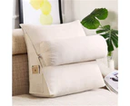 Back Pillow Bolster Wedge Pillow tv Cushion for Sofa Bed Linen, 60X50X20cm (Beige)