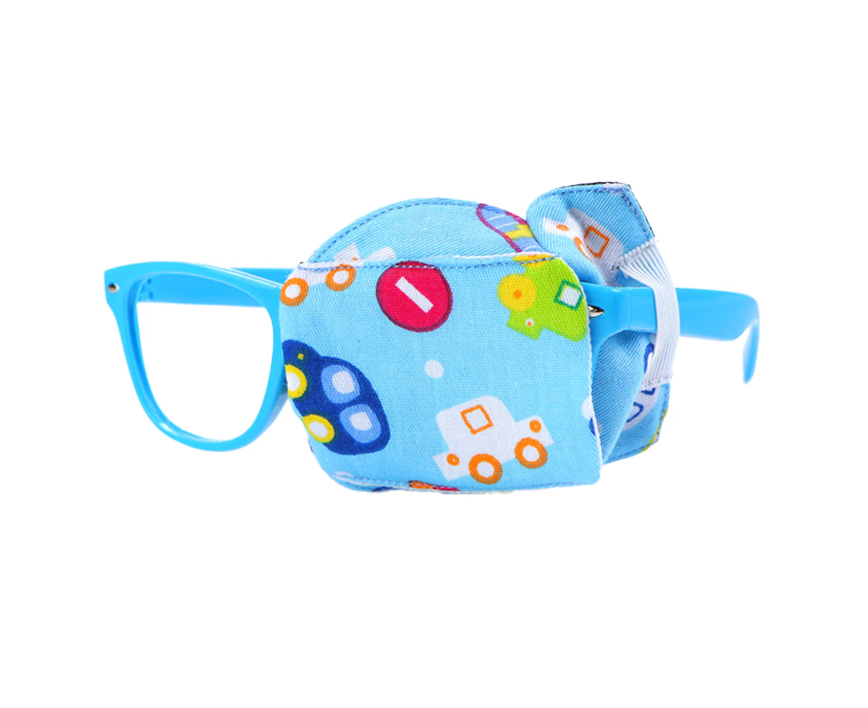 Eye Patch for Kids，Eye Patch for Glasses，for Children Treating Lazy Eye Amblyopia Strabismus and After Surgery - Blue