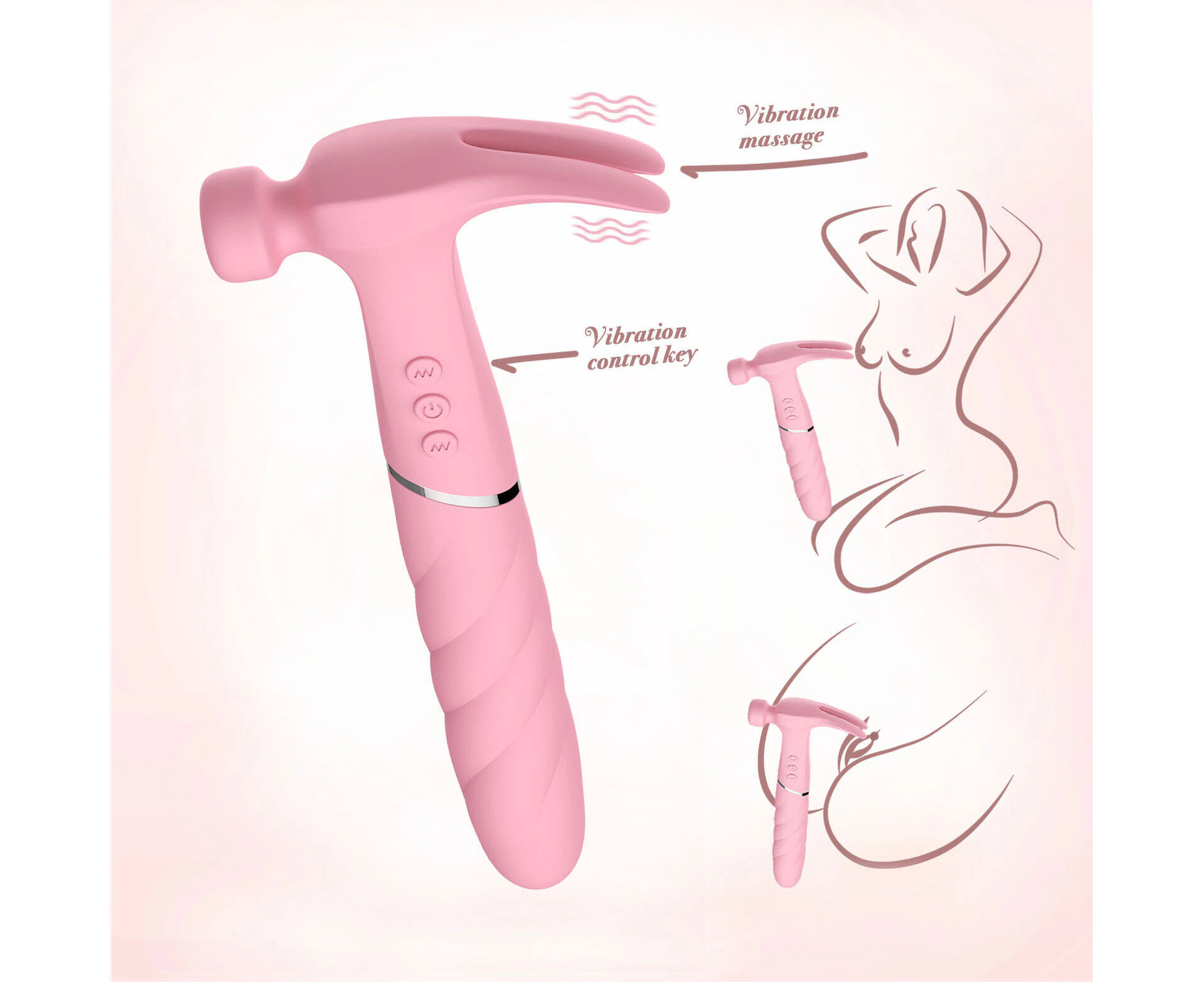 24 Frequency G-Spot Rabbit Vibrator Dildo Clitoral Massager Sex Toys For Women-Pink