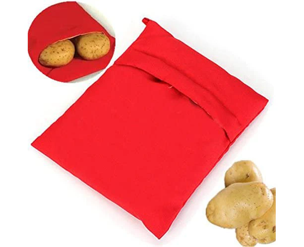 2 Pack Potato Pocket Microwave Potato Pouch - Reusable Kitchen Insulated Accessory Bag Steams Perfect Potatoes, Yams, Corn